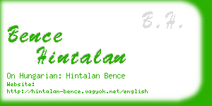 bence hintalan business card